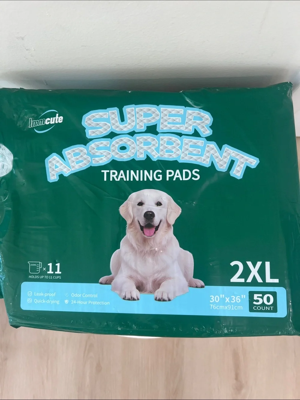 IMMCUTE branded super-absorbent training pads, sized 2XL (30